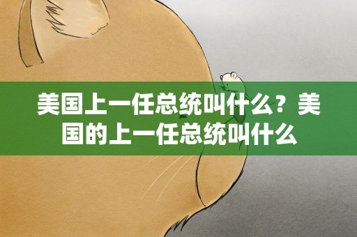 美国上一任总统叫什么？美国的上一任总统叫什么