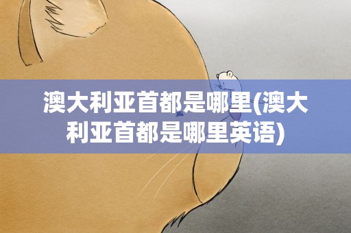 澳大利亚首都是哪里(澳大利亚首都是哪里英语)