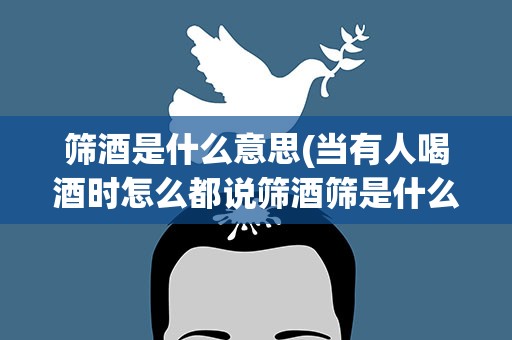 筛酒是什么意思(当有人喝酒时怎么都说筛酒筛是什么意思)
