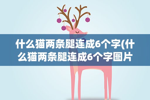 什么猫两条腿连成6个字(什么猫两条腿连成6个字图片)