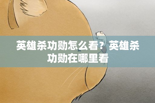 英雄杀功勋怎么看？英雄杀功勋在哪里看