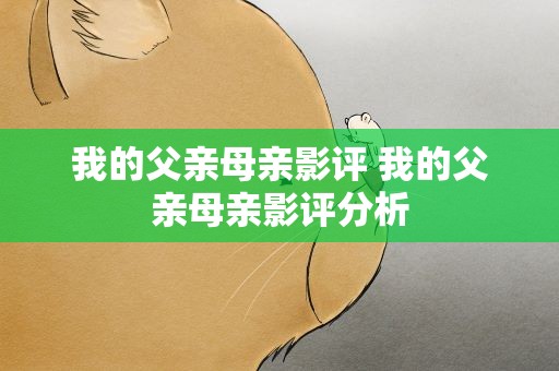 我的父亲母亲影评 我的父亲母亲影评分析
