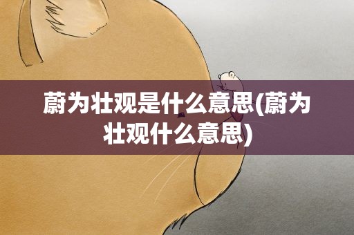 蔚为壮观是什么意思(蔚为壮观什么意思)