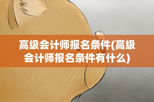 高级会计师报名条件(高级会计师报名条件有什么)