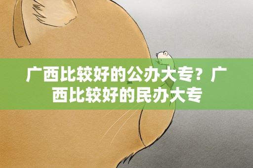 广西比较好的公办大专？广西比较好的民办大专