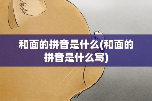 和面的拼音是什么(和面的拼音是什么写)