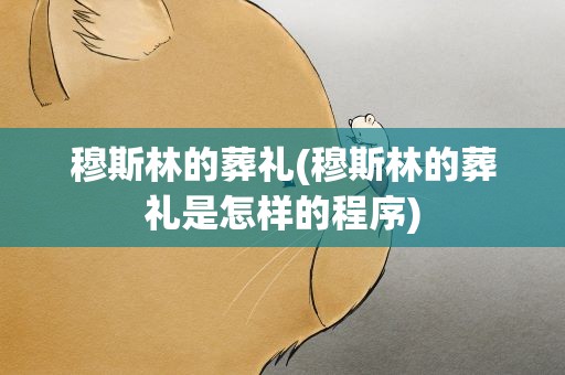 穆斯林的葬礼(穆斯林的葬礼是怎样的程序)