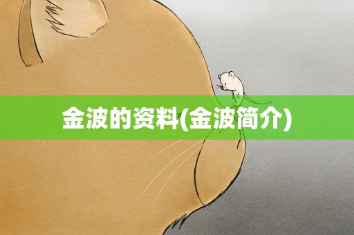 金波的资料(金波简介)