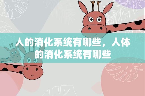 人的消化系统有哪些，人体的消化系统有哪些