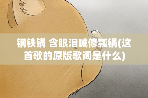 钢铁锅 含眼泪喊修瓢锅(这首歌的原版歌词是什么)