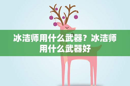 冰洁师用什么武器？冰洁师用什么武器好