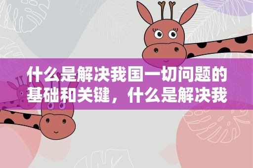 什么是解决我国一切问题的基础和关键，什么是解决我国一切的问题的基础和关键