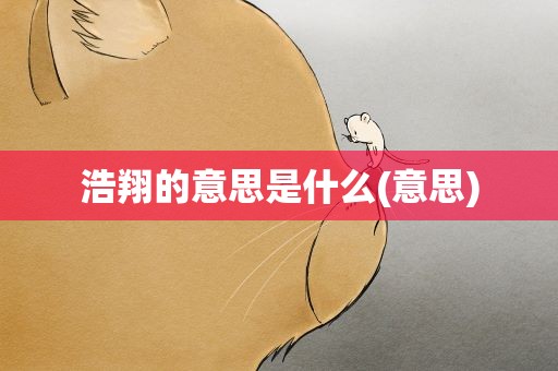 浩翔的意思是什么(意思)
