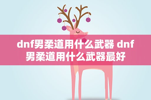 dnf男柔道用什么武器 dnf男柔道用什么武器最好