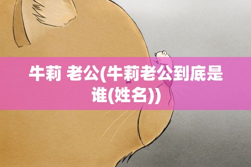 牛莉 老公(牛莉老公到底是谁(姓名))