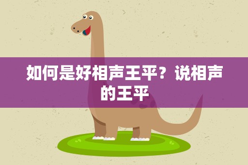 如何是好相声王平？说相声的王平