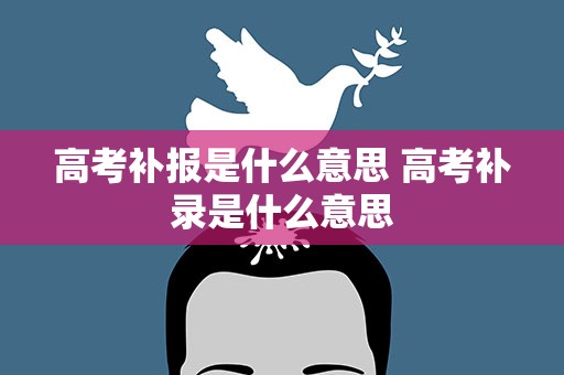 高考补报是什么意思 高考补录是什么意思