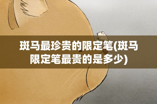 斑马最珍贵的限定笔(斑马限定笔最贵的是多少)