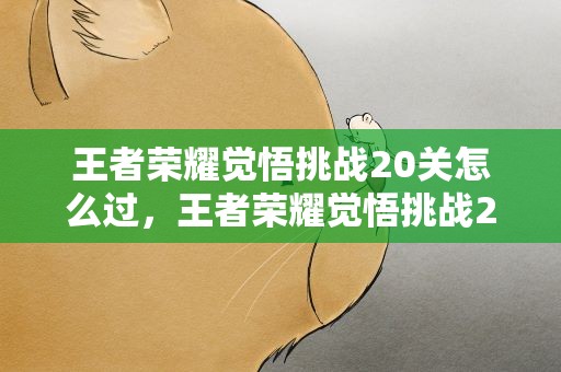 王者荣耀觉悟挑战20关怎么过，王者荣耀觉悟挑战20关怎么过的