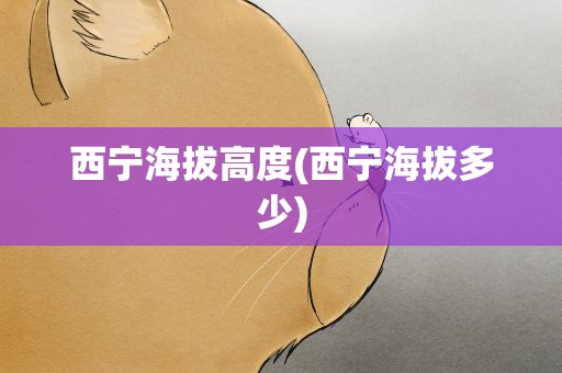 西宁海拔高度(西宁海拔多少)