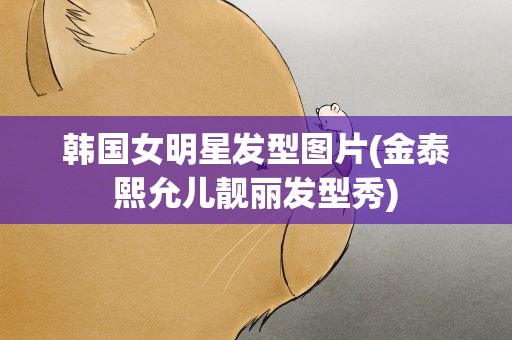 韩国女明星发型图片(金泰熙允儿靓丽发型秀)