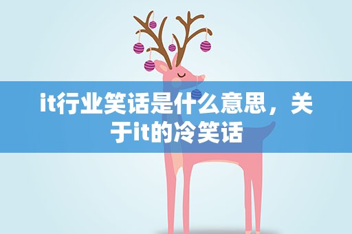 it行业笑话是什么意思，关于it的冷笑话