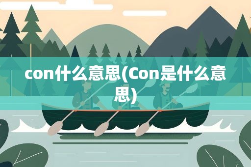 con什么意思(Con是什么意思)