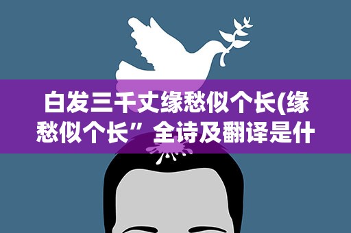 白发三千丈缘愁似个长(缘愁似个长”全诗及翻译是什么)