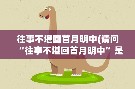 往事不堪回首月明中(请问“往事不堪回首月明中”是什么意思)
