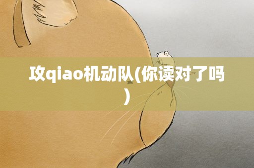 攻qiao机动队(你读对了吗)