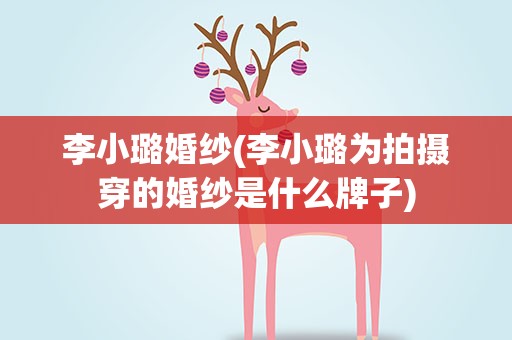 李小璐婚纱(李小璐为拍摄穿的婚纱是什么牌子)