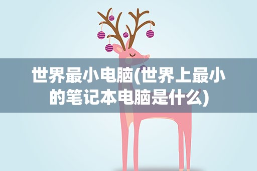 世界最小电脑(世界上最小的笔记本电脑是什么)