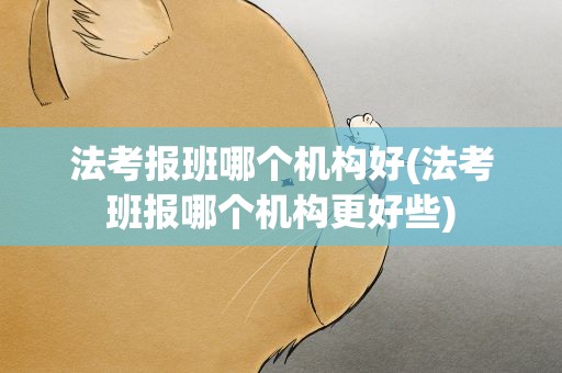 法考报班哪个机构好(法考班报哪个机构更好些)