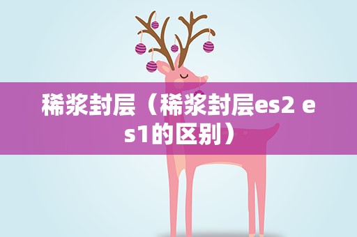 稀浆封层（稀浆封层es2 es1的区别）