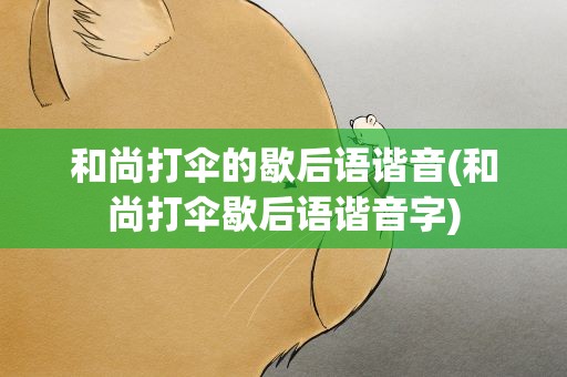和尚打伞的歇后语谐音(和尚打伞歇后语谐音字)