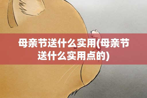 母亲节送什么实用(母亲节送什么实用点的)