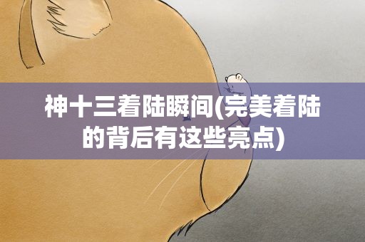 神十三着陆瞬间(完美着陆的背后有这些亮点)