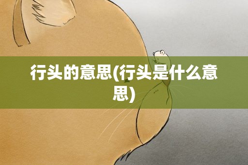 行头的意思(行头是什么意思)