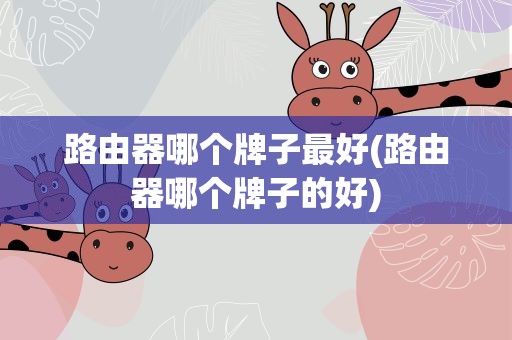 路由器哪个牌子最好(路由器哪个牌子的好)