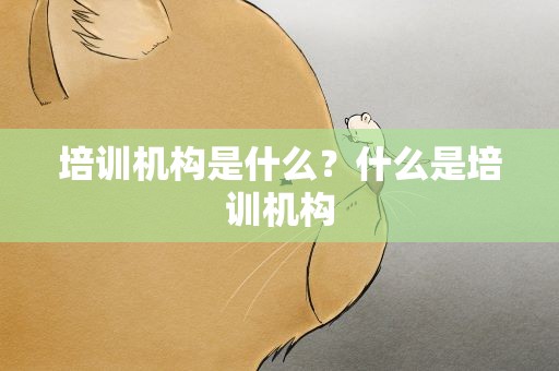 培训机构是什么？什么是培训机构