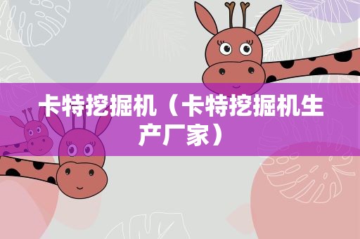 卡特挖掘机（卡特挖掘机生产厂家）