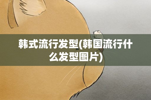 韩式流行发型(韩国流行什么发型图片)