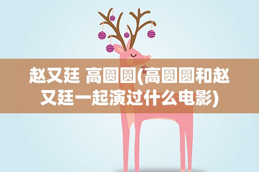 赵又廷 高圆圆(高圆圆和赵又廷一起演过什么电影)