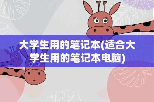 大学生用的笔记本(适合大学生用的笔记本电脑)
