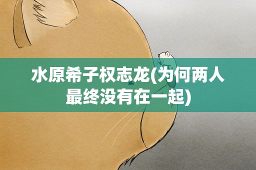 水原希子权志龙(为何两人最终没有在一起)