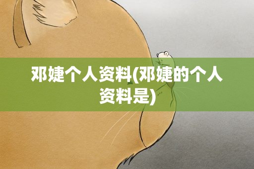 邓婕个人资料(邓婕的个人资料是)