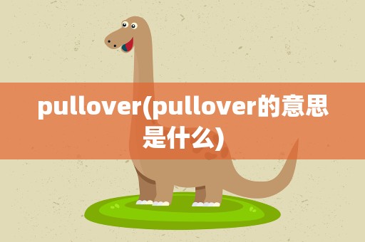 pullover(pullover的意思是什么)