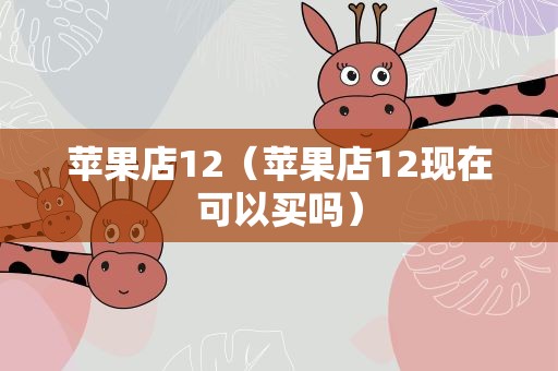 苹果店12（苹果店12现在可以买吗）