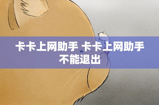 卡卡上网助手 卡卡上网助手不能退出