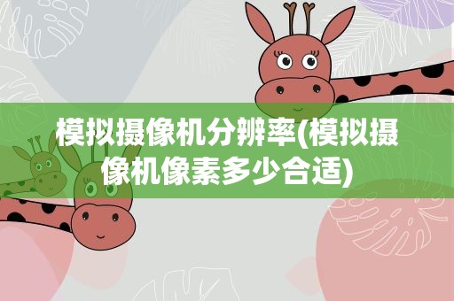 模拟摄像机分辨率(模拟摄像机像素多少合适)